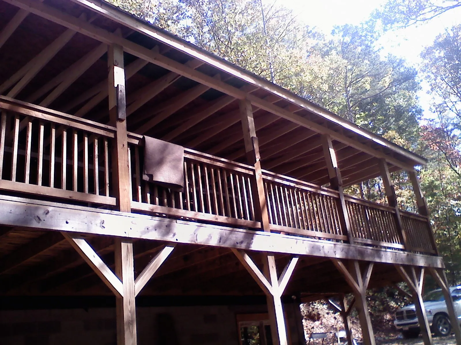 Timber framing under a new elevated porch and deck — Roof Leak Repair in La Belle by Roofing Brothers